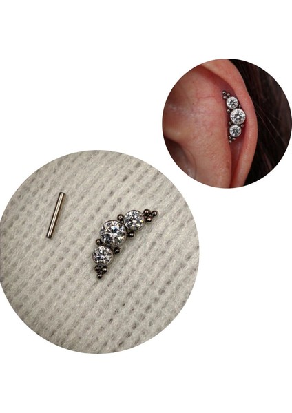 %100 316 L Cerrahi Çelik Helix Piercing - Bar Uzunluğu 6 Mm- 1 Adet