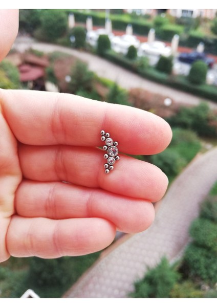 %100 316 L Cerrahi Çelik Helix Piercing - Bar Uzunluğu 6 Mm- 1 Adet