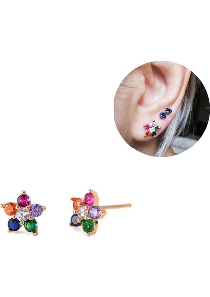 Gold Renkli Zirkon Taşlı Küpe fiyatları