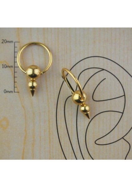 %100 316 L Cerrahi Çelik Sarkaç Halka Piercing Küpesi / Piercing Takısı -Halka Çapı 10mm-1 Adet