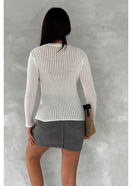 Fitilli Transparan Triko Bluz Standart Beden 113 modelleri