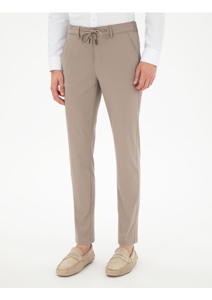 Erkek Vizon Slim Fit Esnek Jogger Kanvas Pantolon 50305839-VR052 fiyatları