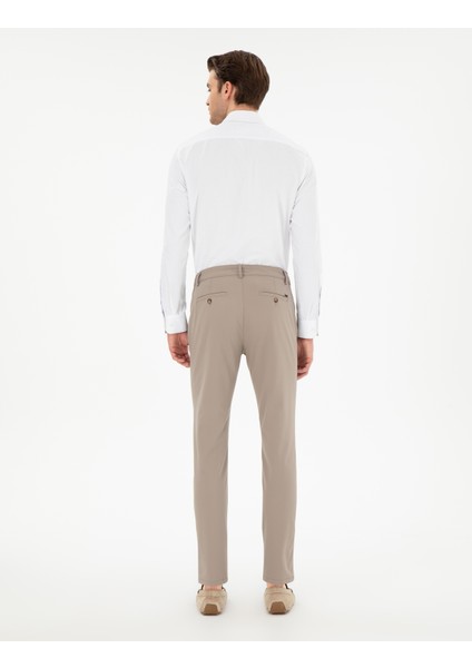 Erkek Vizon Slim Fit Esnek Jogger Kanvas Pantolon 50305839-VR052 fırsatları