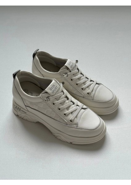 25Y314 Kadın Deri Günlük Spor Ayakkabı Beyaz fiyatları