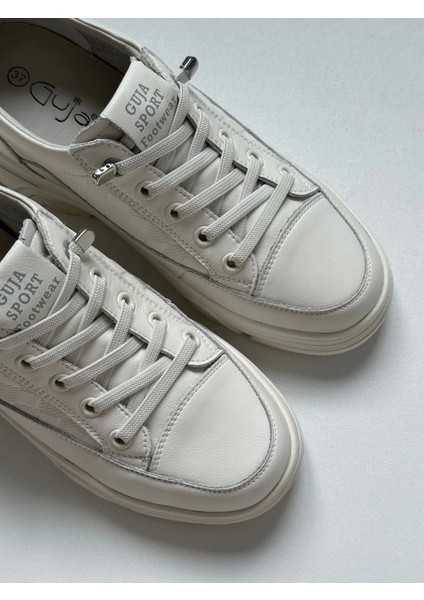 25Y314 Kadın Deri Günlük Spor Ayakkabı Beyaz indirimleri