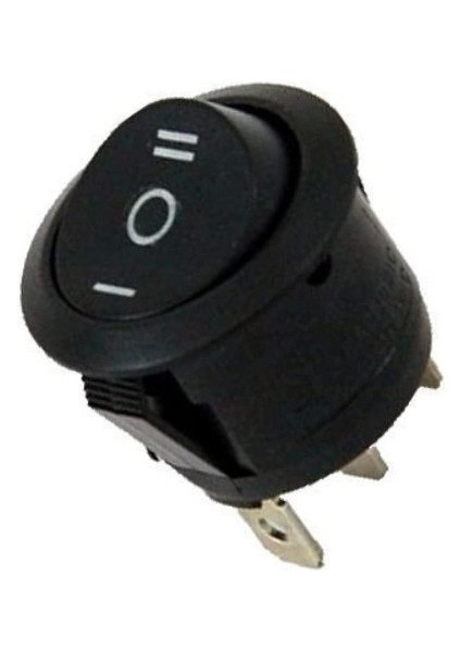 1-0-2 Yuvarlak Işıksız Anahtar 21 mm Siyah