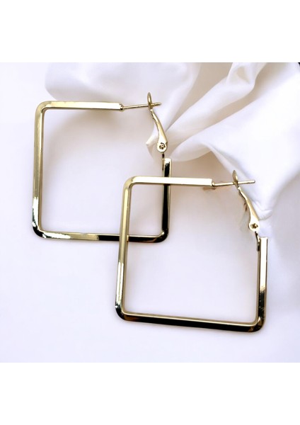 Şık Kare Gold Çelik Küpe fiyatları