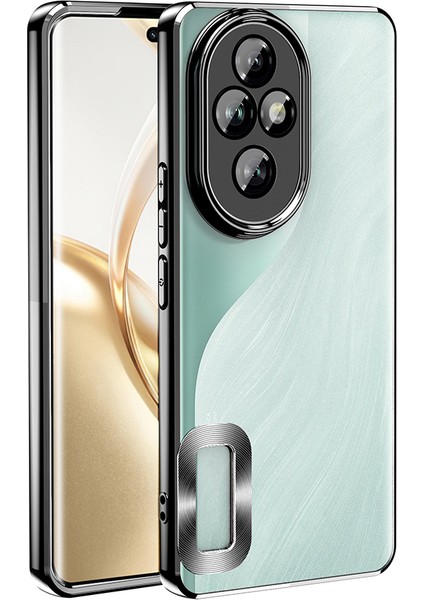 Honor 200 Pro Kılıf Kamera Korumalı Renkli Kenarlı Logo Gösteren Omega Silikon