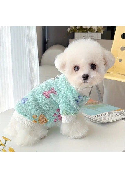 Kedi Köpek İçin Flanel Kumaştan Tasma Bağlama Halkalı Pembe/Turkuaz Kazak modelleri