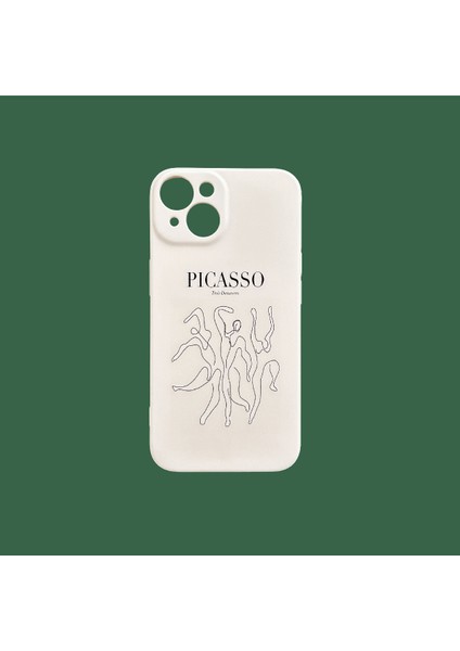 Apple iPhone 14 Uyumlu Picasso's Dance Tasarımlı Içi Kadife Silikon Kılıf
