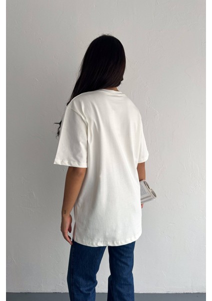 Taş Işlemeli Ayıcıklı T-Shirt Oversize %100 Pamuk Penye 405 modelleri