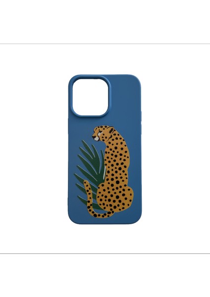 Apple iPhone 14 Pro Max Uyumlu Cheetah Tasarımlı Içi Kadife Silikon Kılıf