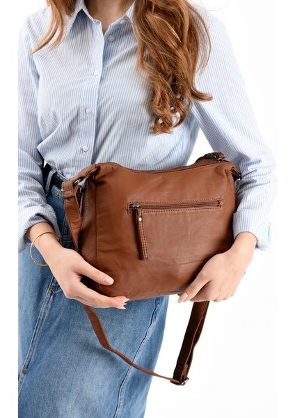 Y.s.deri Kadın Çapraz Askılı Postacı Omuz Çantası 25*20 cm Vegan Deri Bayan Omuz Çantası Çok Cepli modelleri