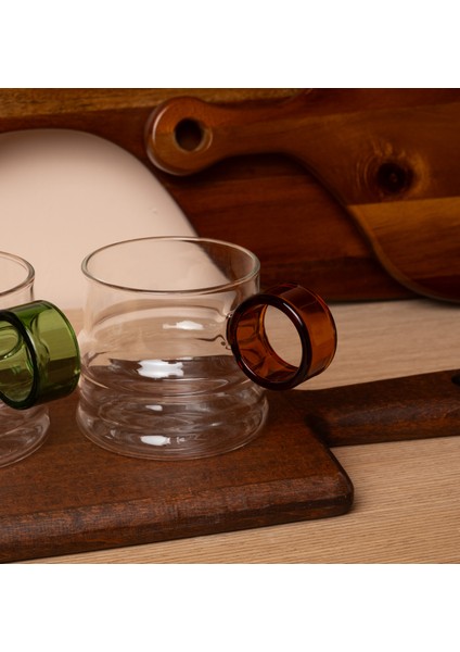 Renkli Halka Detaylı Şık Bardak Seti 4'lü modelleri