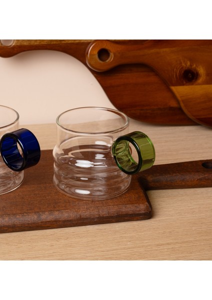 Renkli Halka Detaylı Şık Bardak Seti 4'lü indirimleri