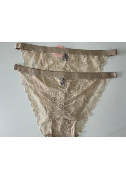 Dantelli,yüksek Bel, Büyük Beden, Transparan Kadın Külot 2 Adet