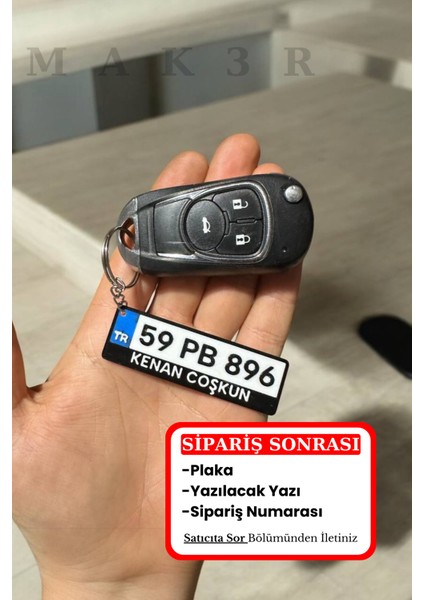 Kişiye Özel Isimli Plaka Anahtarlık Araba Hediyesi Araba Süsü (1 Adet) modelleri