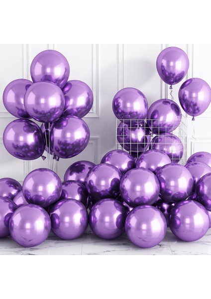 Gemar 15 Adet Balon Metalik Mor Renk modelleri