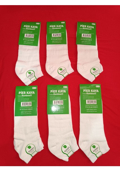 Dikişsiz Bambu Erkek Patik Beyaz 6'lı Paket fiyatları