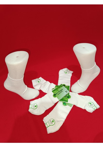 Dikişsiz Bambu Erkek Patik Beyaz 6'lı Paket modelleri