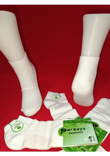 Dikişsiz Bambu Erkek Patik Beyaz 6'lı Paket fırsatları