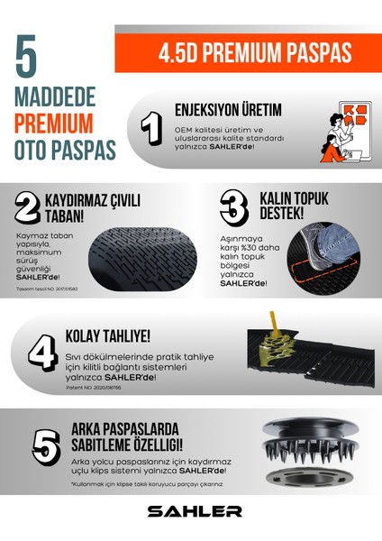 Toyota Corolla Sedan 2019-2025 Uyumlu 4.5D Premium Havuzlu Oto Paspas ve LİNER Marka 3D Bagaj Havuzu Seti - Corolla