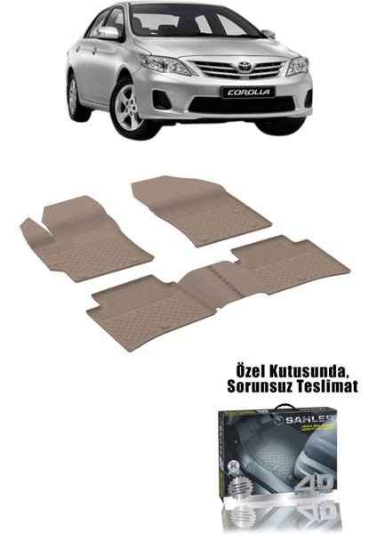 Toyota Corolla 2007-2012 Uyumlu 4.5D Premium Havuzlu Oto Paspas BEJ RENK- Corolla fiyatları