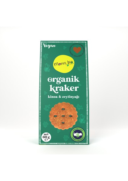 Organik ve Vegan Kinoalı Zeytinyağlı Kraker 60 gr 6'lı modelleri