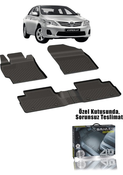 Toyota Corolla Sedan 2007-2012 Uyumlu 4.5D Havuzlu Paspas Siyah