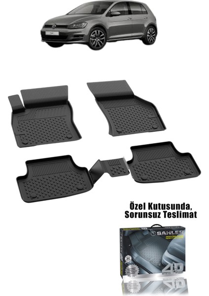 Volkswagen Golf 7 2013-2020 Uyumlu 4.5D Premium Havuzlu Oto Paspas - Golf 7