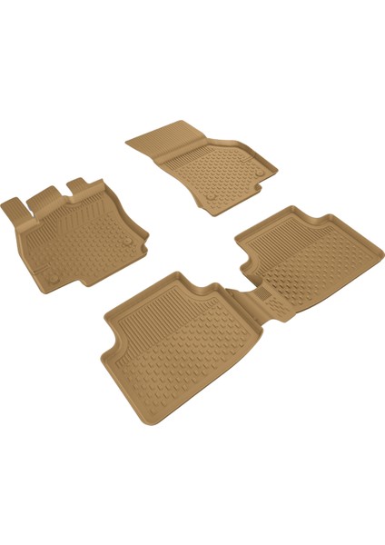 Volkswagen Golf 7 2013-2020 Uyumlu 4.5D Premium Havuzlu Oto Paspas BEJ RENK - Golf 7