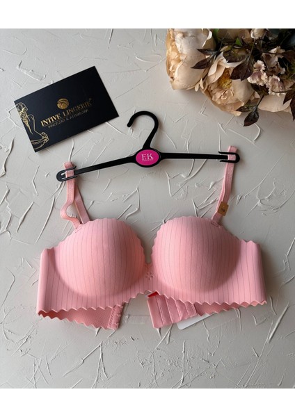 Jennie Ithal Lazer Kesim Dikişsiz Parlak Ipli El Kaplı Push-Up Sütyen -FK1204