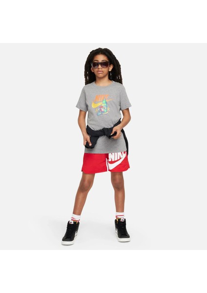 FV5346 091 Nike Sportswear Boxy 2 Çocuk Gri Günlük Spor T-Shirt fırsatları