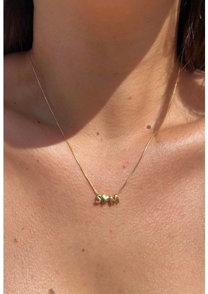 Shop 925 Ayar Gümüş Bubble 2 Harfli Kolye