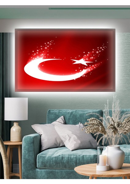 LED Işıklı Premier Tablo Serisi Türk Bayrağı (En Güzel Bayrak)