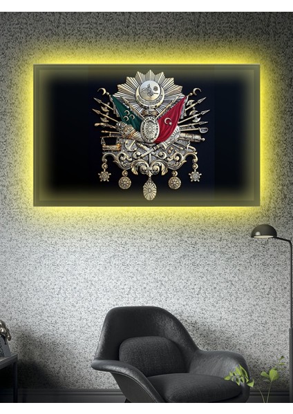 LED Işıklı Premier Tablo Serisi Osmanlı Amblemi (Tuğra)