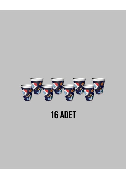 Uzay Temalı Bardak 16 Li - Doğum Günü Parti Seti Malzemeleri