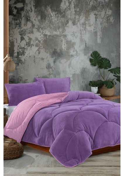 Wellsoft King Size Kırçıllı Lila Yorgan