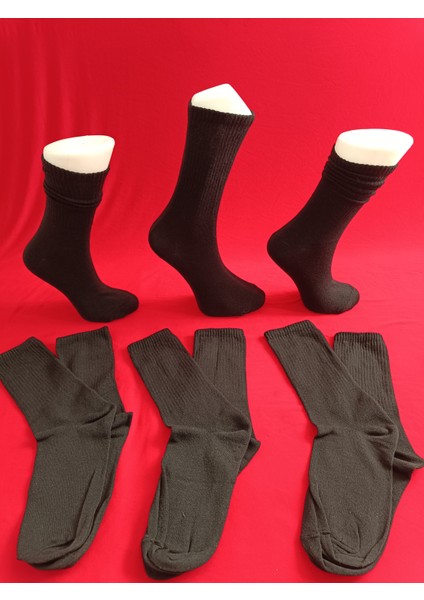 Pamuklu Siyah Erkek Tenis Çorabı 6'lı Paket