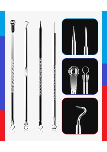 Temizleyici 4'Lü Set Paslanmaz Çelik Komedon fiyatları