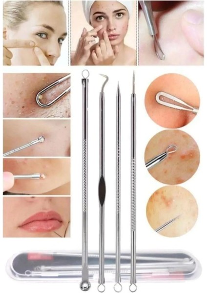 Temizleyici 4'Lü Set Paslanmaz Çelik Komedon indirimleri