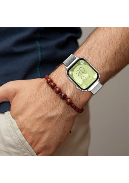 Huawei Watch Fit 3 Uyumlu Paslanmaz Hasır Örgü Metal Mıknatıs Kordon modelleri