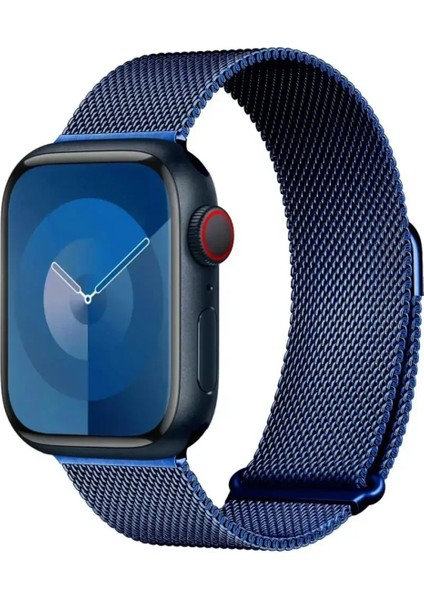 Watch Seri 10 46MM Uyumlu Paslanmaz Hasır Örgü Metal Mıknatıs Kordon