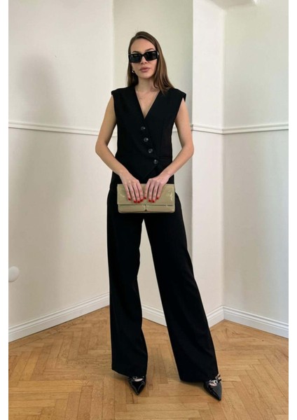 Magarde Kadın Kruvaze Yelekli Pantolon Takım modelleri