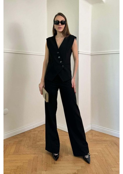 Magarde Kadın Kruvaze Yelekli Pantolon Takım fırsatları