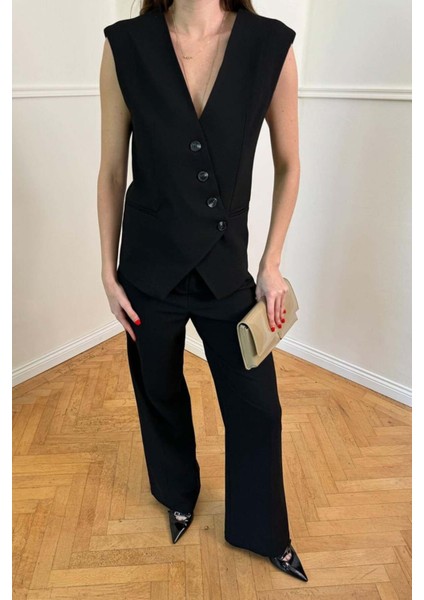 Magarde Kadın Kruvaze Yelekli Pantolon Takım indirimleri