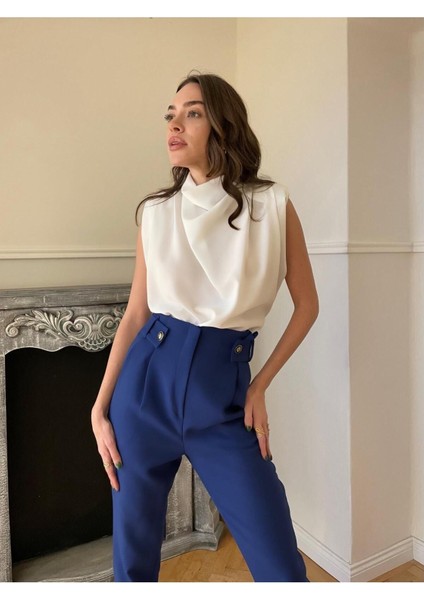 Magarde Kadın Degaje Yaka Vatkalı Basic Bluz modelleri