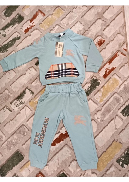 Baby Marka Borberi Desen Bisiklet Yaka Ikili Takım Unisex 1-5 Yaş
