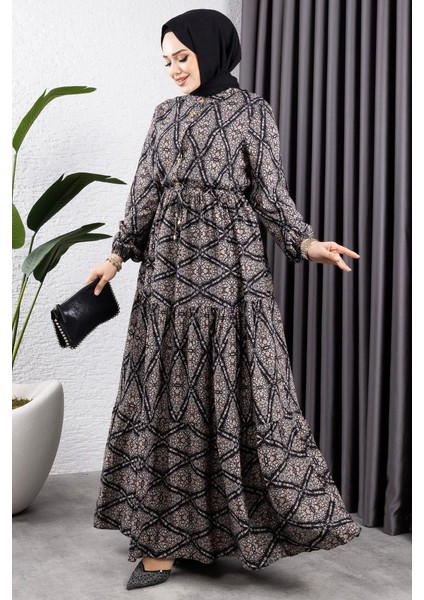 bağcıklı Desenli Viskon Elbise fiyatları
