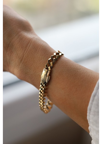 14 Ayar Altın Taşsız Kilitli Gurmet Bileklik fiyatları